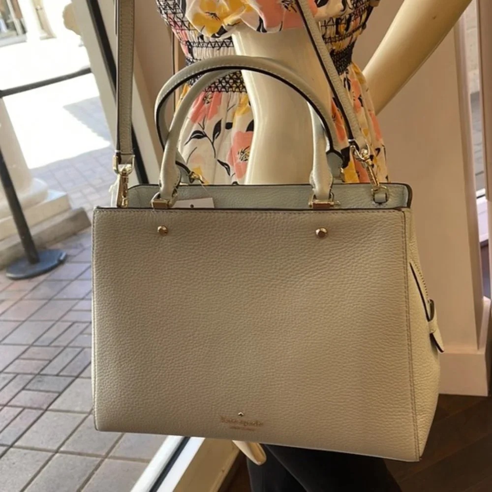 Kate Spade Leila Medium Triple Compartment Satchel Hazy Morning Color - Picture 8 of 16
